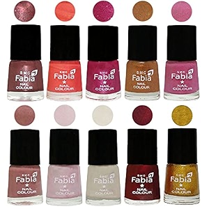 nail paint  glossy amp shine nail polish combo 6 ml each - set of 10 multicolor05584