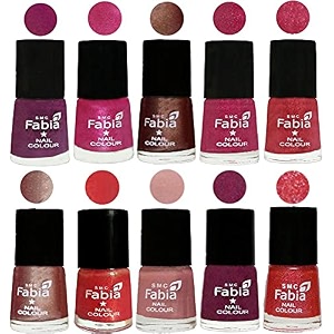 nail paint  glossy amp shine nail polish combo 6 ml each - set of 10 multicolor05058