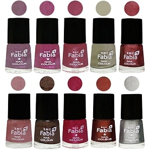 nail paint  glossy amp shine nail polish combo 6 ml each - set of 10 multicolor05787