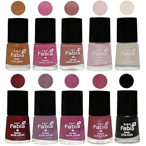 nail paint  glossy amp shine nail polish combo 6 ml each - set of 10 multicolor05667