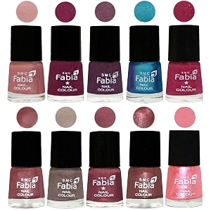 nail paint  glossy amp shine nail polish combo 6 ml each - set of 10 multicolor05335