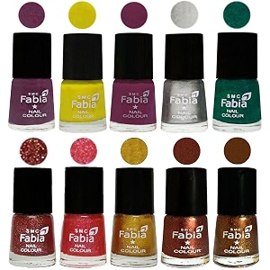 nail paint  glossy amp shine nail polish combo 6 ml each - set of 10 multicolor05949