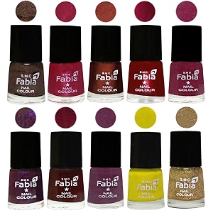 nail paint  glossy amp shine nail polish combo 6 ml each - set of 10 multicolor05888