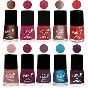 nail paint  glossy amp shine nail polish combo 6 ml each - set of 10 multicolor05133