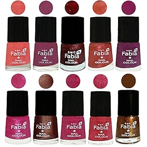 nail paint  glossy amp shine nail polish combo 6 ml each - set of 10 multicolor04883