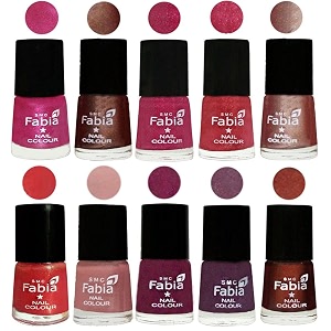 nail paint  glossy amp shine nail polish combo 6 ml each - set of 10 multicolor05089