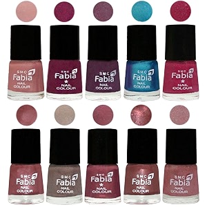 nail paint  glossy amp shine nail polish combo 6 ml each - set of 10 multicolor05317