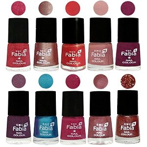 nail paint  glossy amp shine nail polish combo 6 ml each - set of 10 multicolor05219