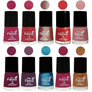 nail paint  glossy amp shine nail polish combo 6 ml each - set of 10 multicolor05156
