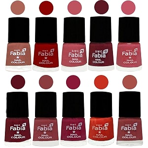nail paint  glossy amp shine nail polish combo 6 ml each - set of 10 multicolor05509