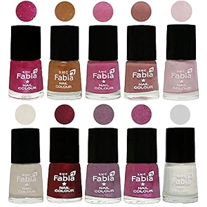 nail paint  glossy amp shine nail polish combo 6 ml each - set of 10 multicolor05643