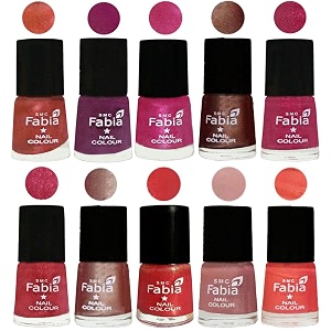 nail paint  glossy amp shine nail polish combo 6 ml each - set of 10 multicolor04988