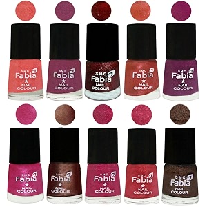 nail paint  glossy amp shine nail polish combo 6 ml each - set of 10 multicolor04867