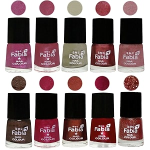 nail paint  glossy amp shine nail polish combo 6 ml each - set of 10 multicolor05807