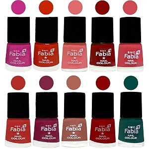 nail paint  glossy amp shine nail polish combo 6 ml each - set of 10 multicolor05416