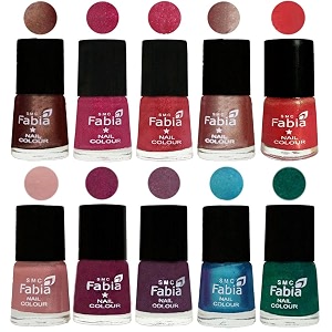 nail paint  glossy amp shine nail polish combo 6 ml each - set of 10 multicolor05139