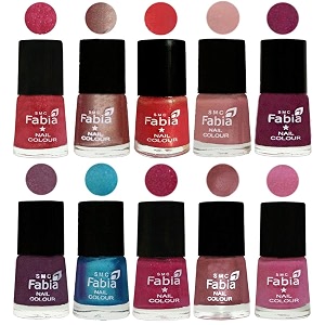nail paint  glossy amp shine nail polish combo 6 ml each - set of 10 multicolor05196
