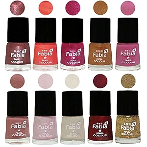 nail paint  glossy amp shine nail polish combo 6 ml each - set of 10 multicolor05588
