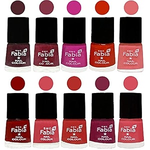nail paint  glossy amp shine nail polish combo 6 ml each - set of 10 multicolor05376