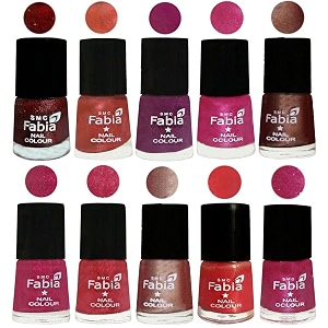 nail paint  glossy amp shine nail polish combo 6 ml each - set of 10 multicolor04945