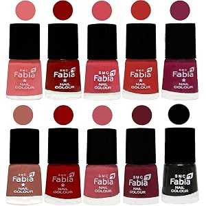 nail paint  glossy amp shine nail polish combo 6 ml each - set of 10 multicolor05453