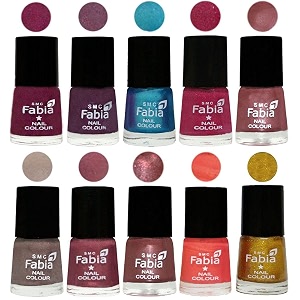nail paint  glossy amp shine nail polish combo 6 ml each - set of 10 multicolor05367