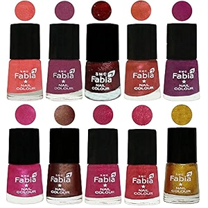 nail paint  glossy amp shine nail polish combo 6 ml each - set of 10 multicolor04881
