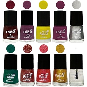 nail paint  glossy amp shine nail polish combo 6 ml each - set of 10 multicolor05948