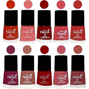 nail paint  glossy amp shine nail polish combo 6 ml each - set of 10 multicolor05428