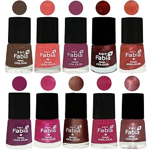 nail paint  glossy amp shine nail polish combo 6 ml each - set of 10 multicolor04805