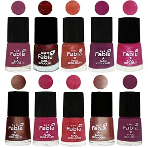 nail paint  glossy amp shine nail polish combo 6 ml each - set of 10 multicolor04922