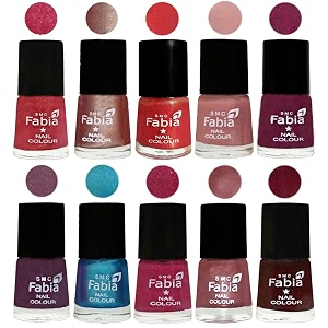 nail paint  glossy amp shine nail polish combo 6 ml each - set of 10 multicolor05213