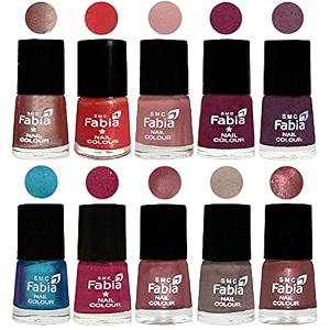 nail paint  glossy amp shine nail polish combo 6 ml each - set of 10 multicolor05230
