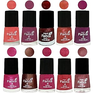 nail paint  glossy amp shine nail polish combo 6 ml each - set of 10 multicolor04849