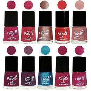 nail paint  glossy amp shine nail polish combo 6 ml each - set of 10 multicolor05155