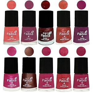 nail paint  glossy amp shine nail polish combo 6 ml each - set of 10 multicolor04848