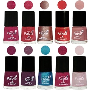 nail paint  glossy amp shine nail polish combo 6 ml each - set of 10 multicolor05159