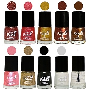 nail paint  glossy amp shine nail polish combo 6 ml each - set of 10 multicolor05969