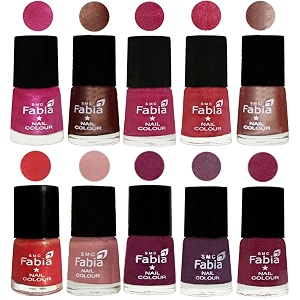 nail paint  glossy amp shine nail polish combo 6 ml each - set of 10 multicolor05091