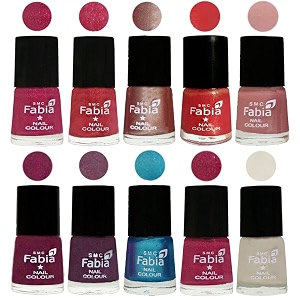 nail paint  glossy amp shine nail polish combo 6 ml each - set of 10 multicolor05160