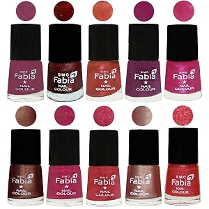 nail paint  glossy amp shine nail polish combo 6 ml each - set of 10 multicolor04926