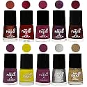 Nail Paint | Glossy &amp; Shine Nail Polish Combo| 6 ml Each) - Set of 10 Multicolor,05911