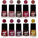 Nail Paint | Glossy &amp; Shine Nail Polish Combo| 6 ml Each) - Set of 10 Multicolor,05857