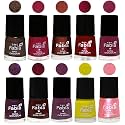 Nail Paint | Glossy &amp; Shine Nail Polish Combo| 6 ml Each) - Set of 10 Multicolor,05887