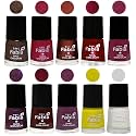 Nail Paint | Glossy &amp; Shine Nail Polish Combo| 6 ml Each) - Set of 10 Multicolor,05890