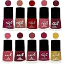 Nail Paint | Glossy &amp; Shine Nail Polish Combo| 6 ml Each) - Set of 10 Multicolor,05502