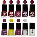 Nail Paint | Glossy &amp; Shine Nail Polish Combo| 6 ml Each) - Set of 10 Multicolor,05914