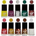 Nail Paint | Glossy &amp; Shine Nail Polish Combo| 6 ml Each) - Set of 10 Multicolor,05958