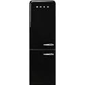 Smeg FAB32 Retro Refrigerator – 50s Style Fridge with Bottom Freezer, No-Frost, LED Display &amp; Lighting, LifePlus Zone, Multi-Airflow – 12.2 cu ft – Black - Made in Italy