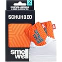 SmellWell - Scented Shoe Deodorizer Inserts - Odor Eliminators - Activated Bamboo Charcoal + Minerals - Natural Fresheners for shoes, bags, gloves - 2 x 1.8oz Original Size - Geometric Orange